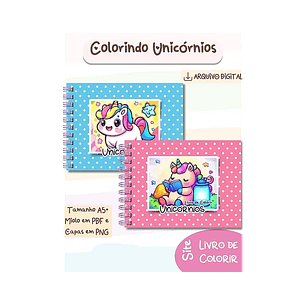 Arquivo Encadernação Livro Colorir Unicórnio - BSHAINA