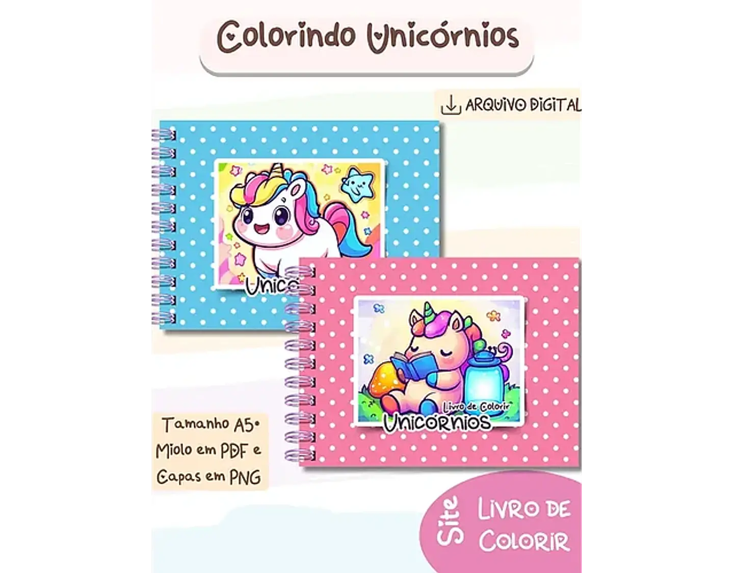 Arquivo Encadernação Livro Colorir Unicórnio - BSHAINA 1