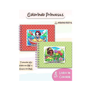 Arquivo Encadernação Livro Colorir Princesas - BSHAINA