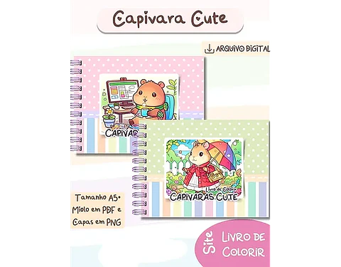 Arquivo Livro de Colorir Capivara Cute - Bia Shaina