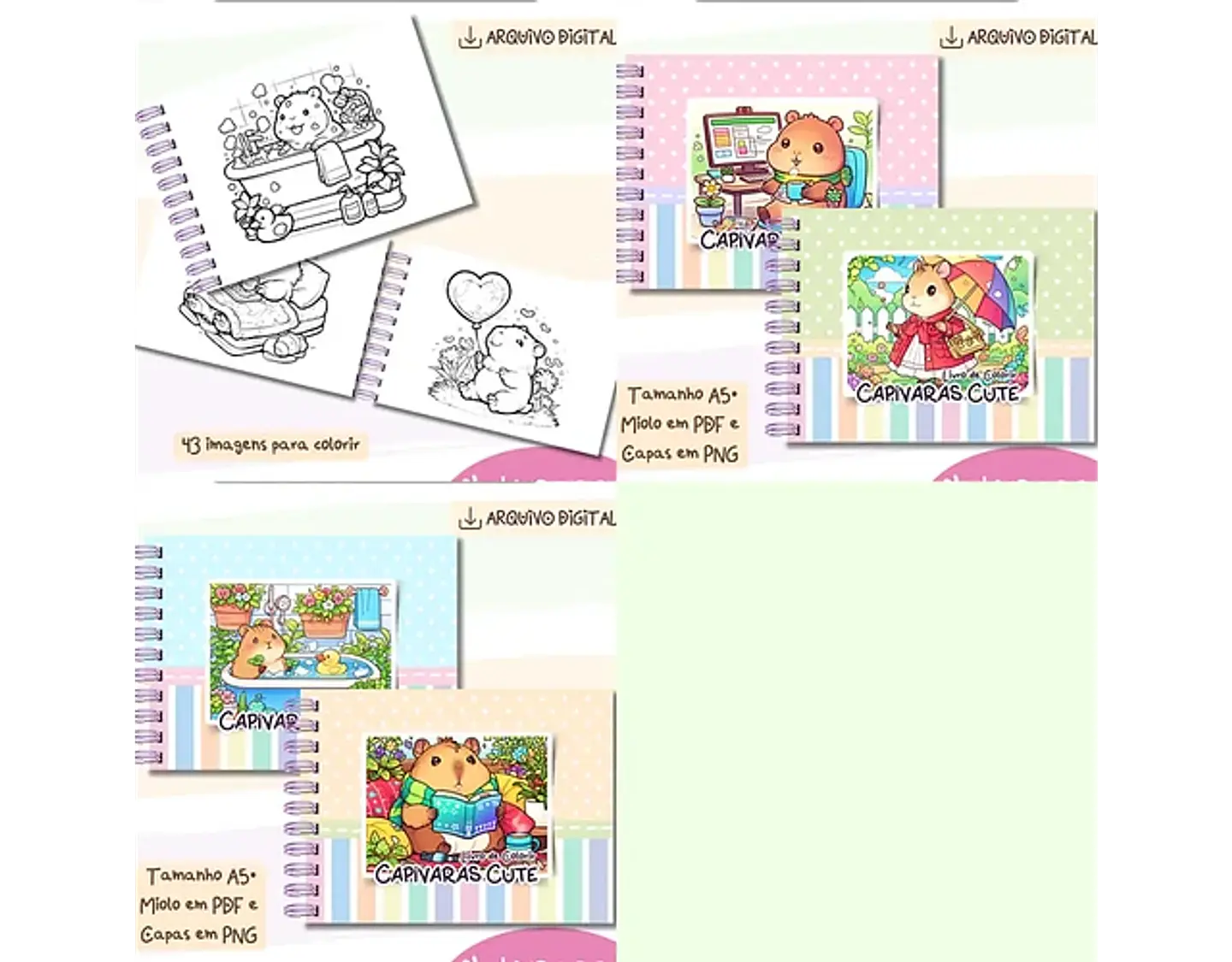 Arquivo Livro de Colorir Capivara Cute - Bia Shaina 2