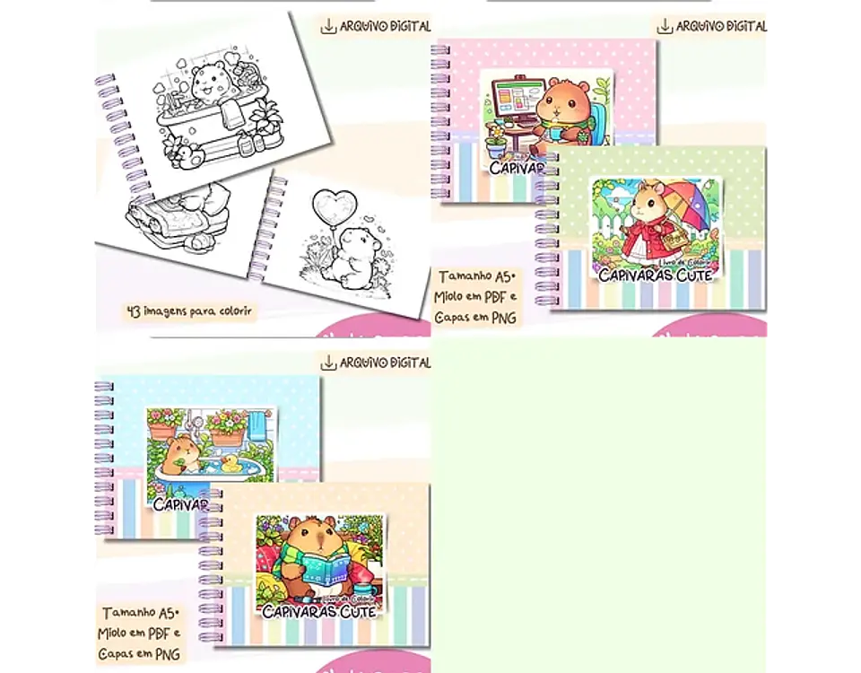 Arquivo Livro de Colorir Capivara Cute - Bia Shaina 2
