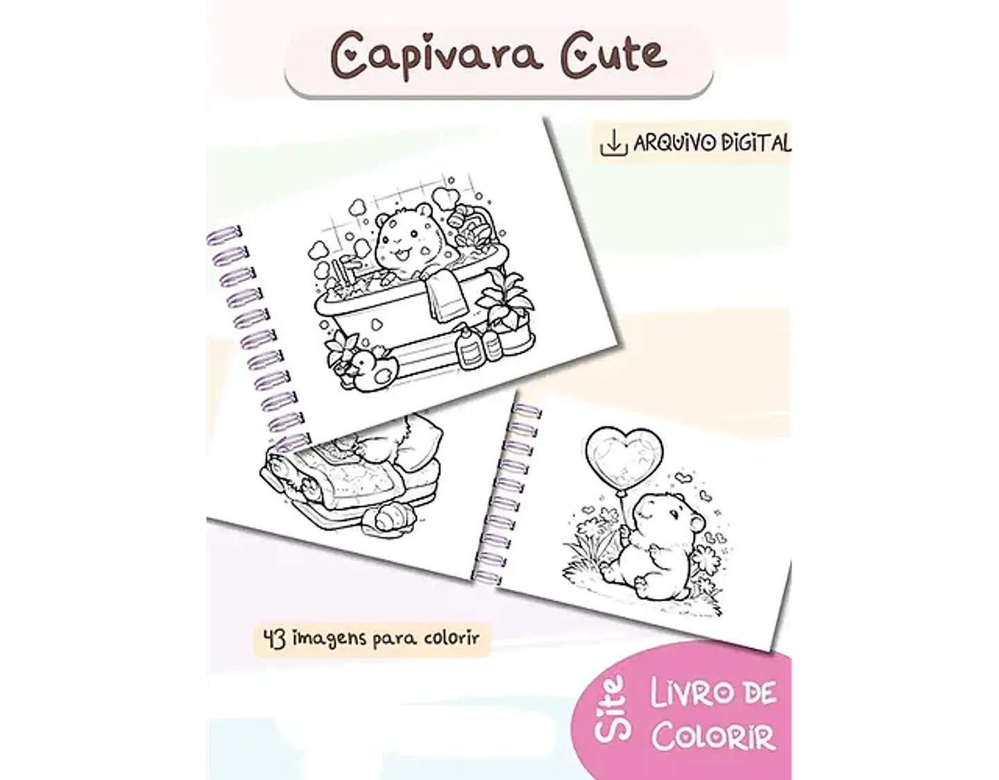 Arquivo Livro de Colorir Capivara Cute - Bia Shaina 4