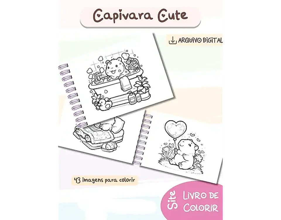 Arquivo Livro de Colorir Capivara Cute - Bia Shaina 4