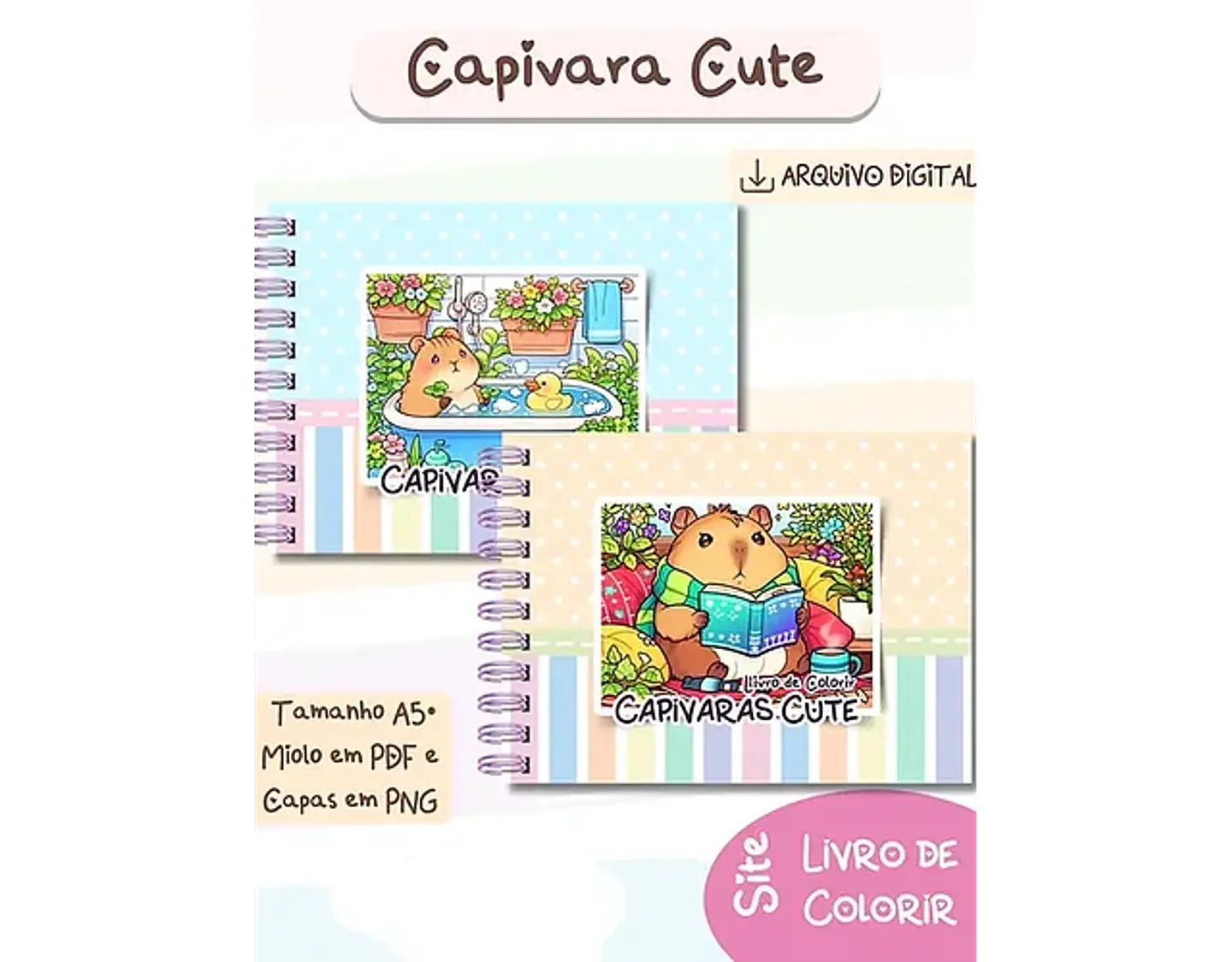 Arquivo Livro de Colorir Capivara Cute - Bia Shaina 3
