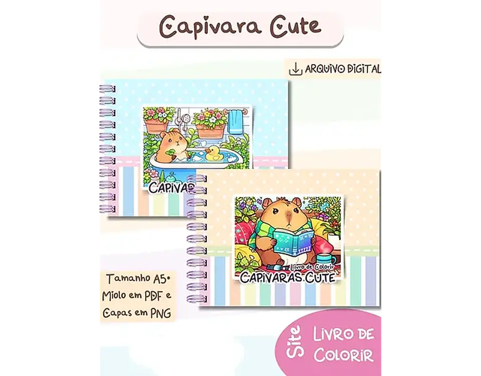 Arquivo Livro de Colorir Capivara Cute - Bia Shaina 3