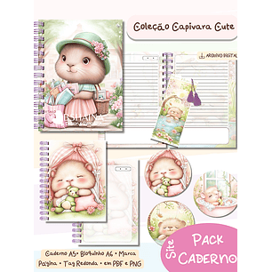 Arquivo Encadernação Kit Caderno Capivara CUTE - BSHAINA