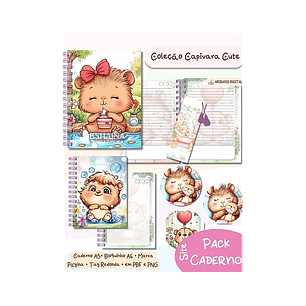 Arquivo Encadernação Kit Caderno Capivara - BSHAINA