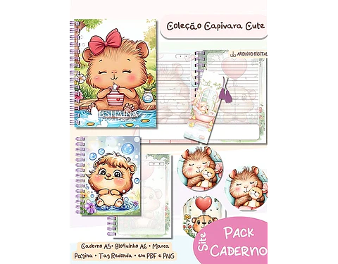 Arquivo Encadernação Kit Caderno Capivara - BSHAINA