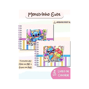 Arquivo Livro de Colorir Stitch Monstrinhos Cute V2 - bia shaina