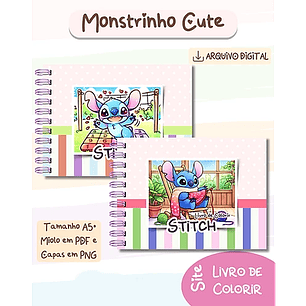 Arquivo Livro de Colorir Stitch Monstrinhos Cute V2 - bia shaina