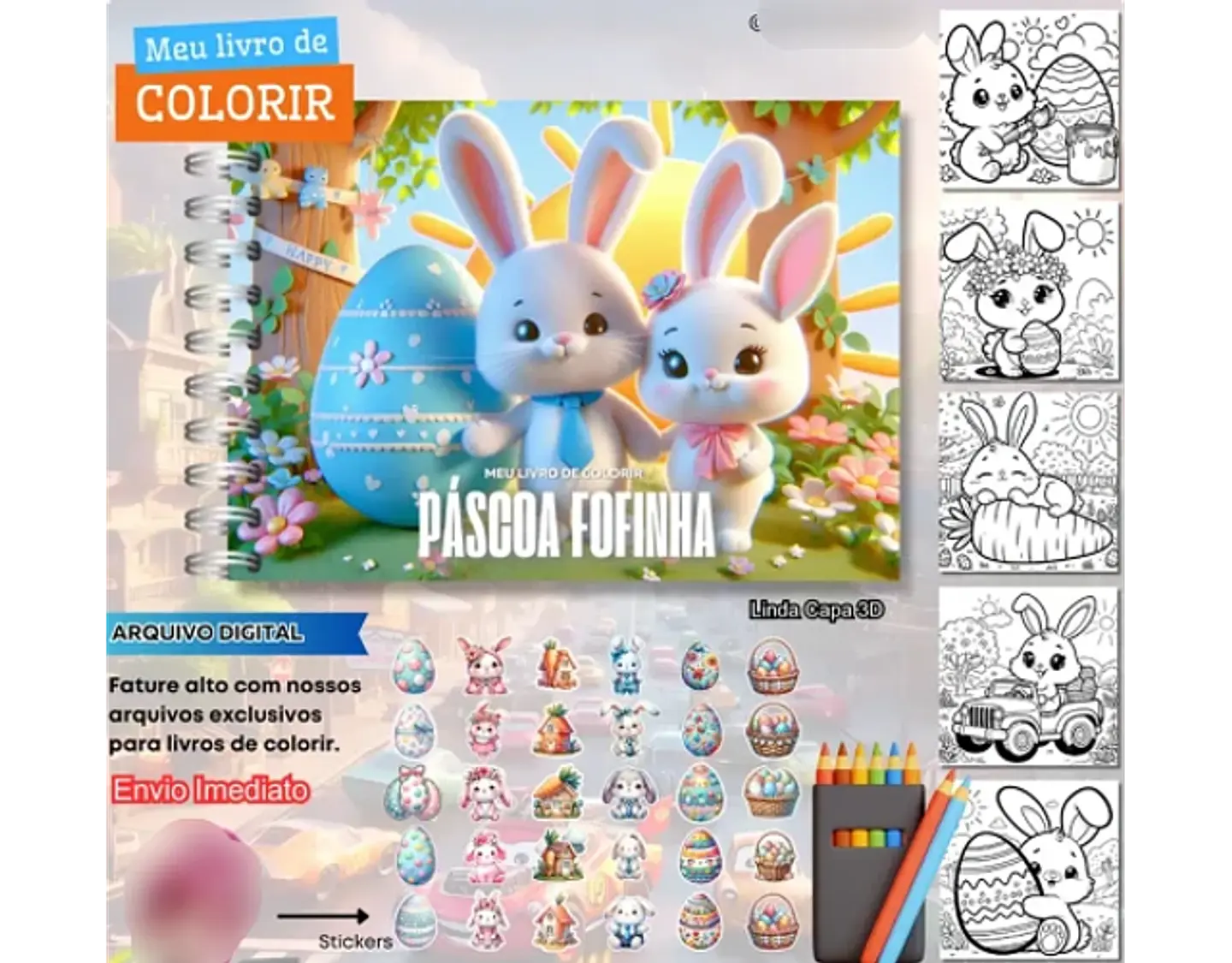 Arquivo Livro de Colorir Páscoa Fofinha - Fanddy 2
