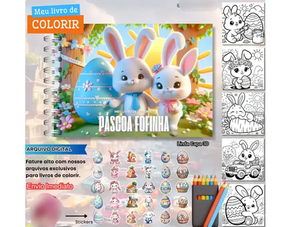 Arquivo Livro de Colorir Páscoa Fofinha - Fanddy 2