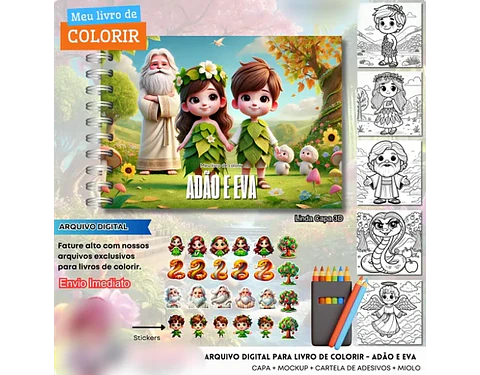 Arquivo Livro de Colorir Adão e Eva - Fanddy
