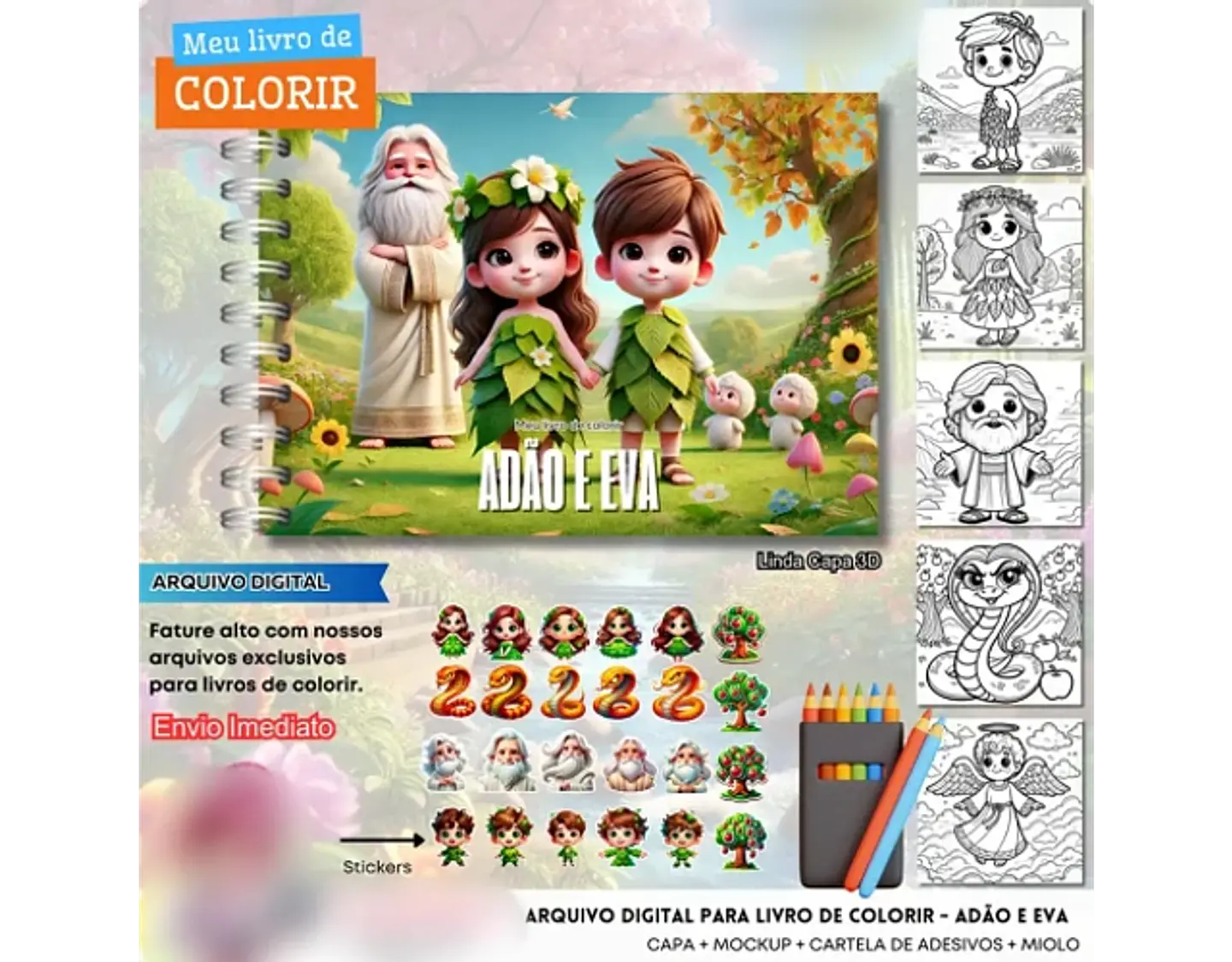Arquivo Livro de Colorir Adão e Eva - Fanddy 1