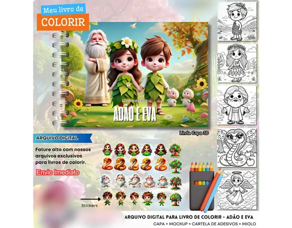 Arquivo Livro de Colorir Adão e Eva - Fanddy 1