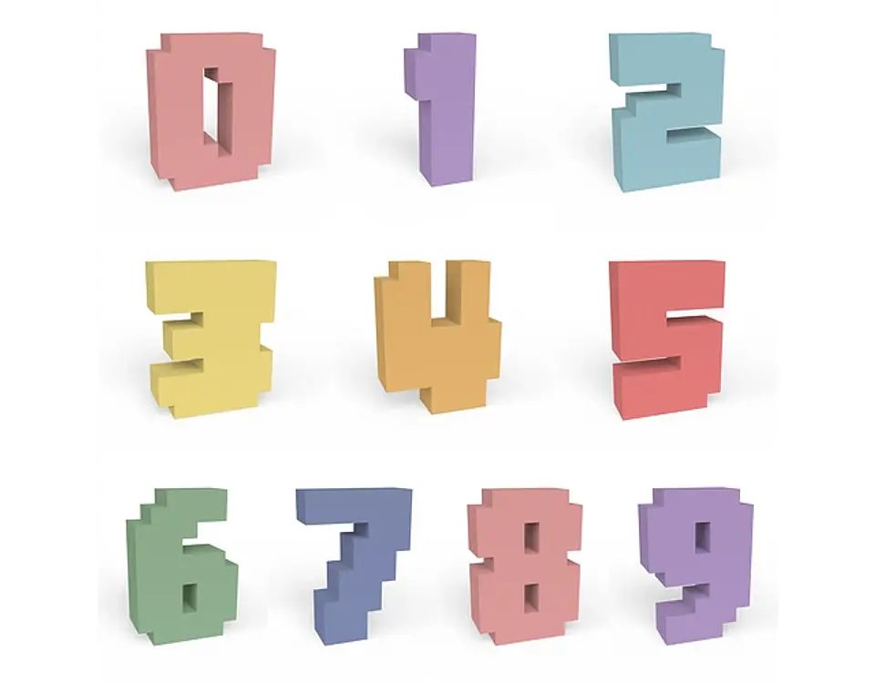 Arquivo super combo letras e números pixel 3D - NILMARA 2