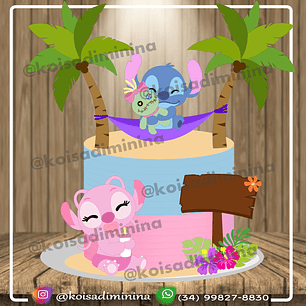 Arquivo Topo de Bolo Angel e Stitch baby