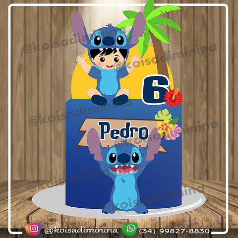 Arquivo Topo de Bolo Stitch baby
