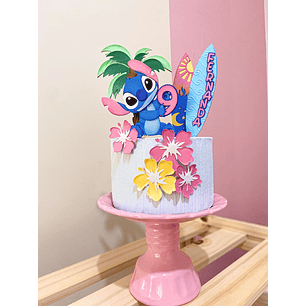 Arquivo Topo de Bolo Stitch com pranchas de surf