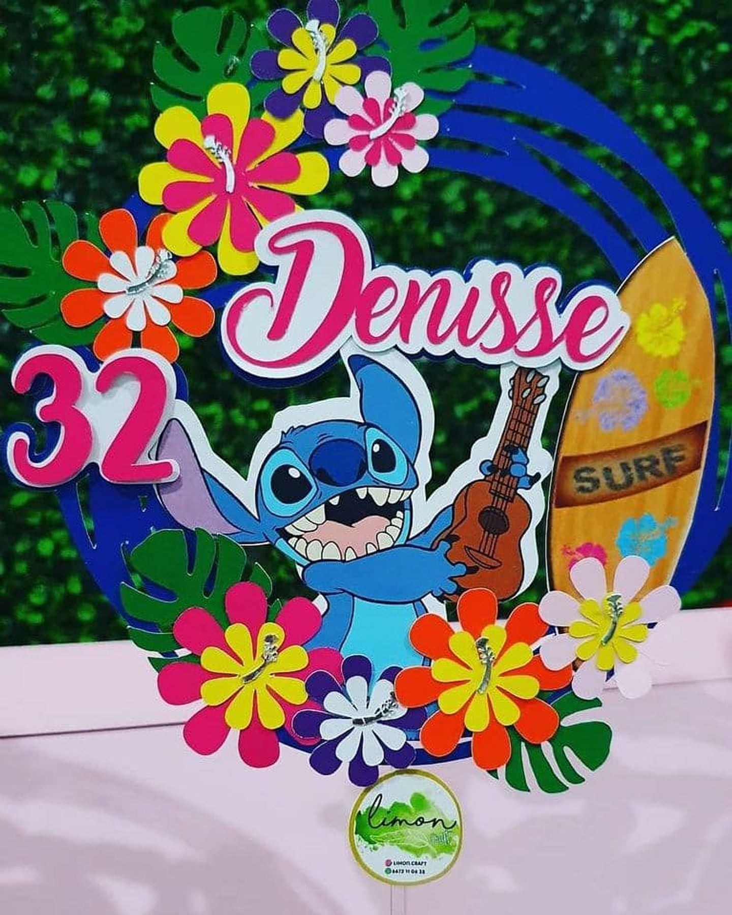 Arquivo Topo de Bolo Stitch com violão 1