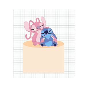 Arquivo Topo de Bolo Angel e Stitch