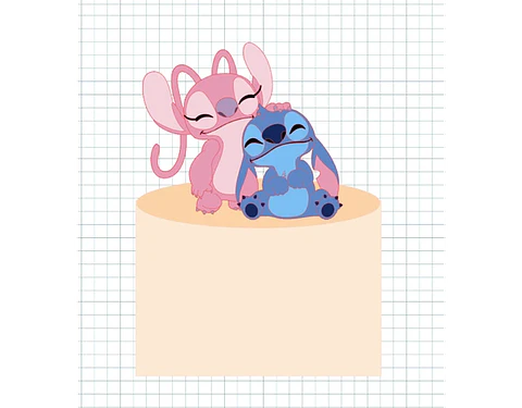 Arquivo Topo de Bolo Angel e Stitch