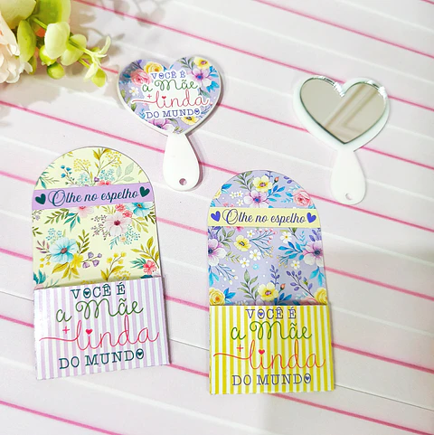 Arquivo dia das mães CARD ESPELHO CORAÇÃO - DESENHITOS DA JANA