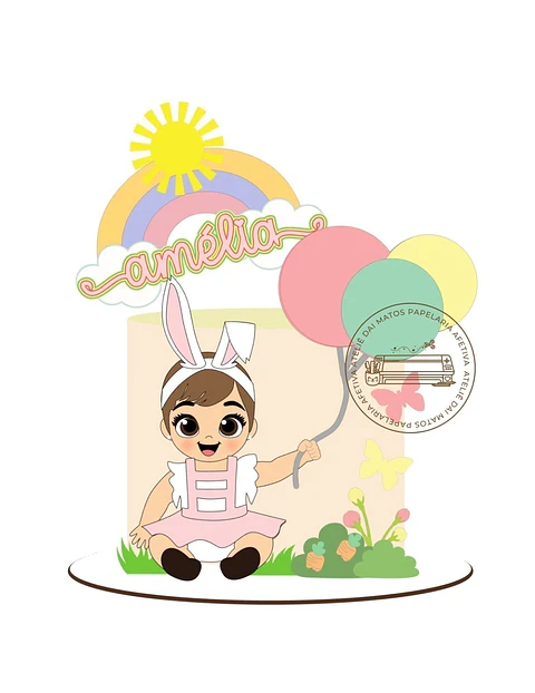 Arquivo topo de bolo páscoa Arco - Ìris