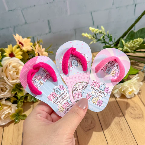 Arquivo dia das Mães card chinelinho para xuxinha - LETTERINHAS