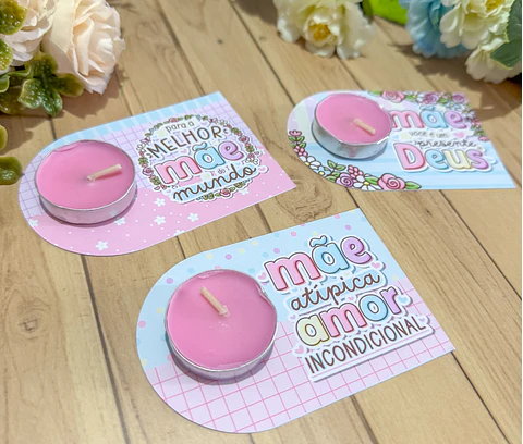 Arquivo dia das Mães Card Mini Vela - LETTERINHAS