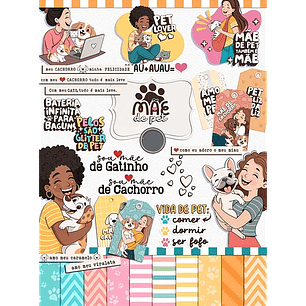 Arquivo dia das Mães mãe de pet combo encadernação + ilustrações - TITA
