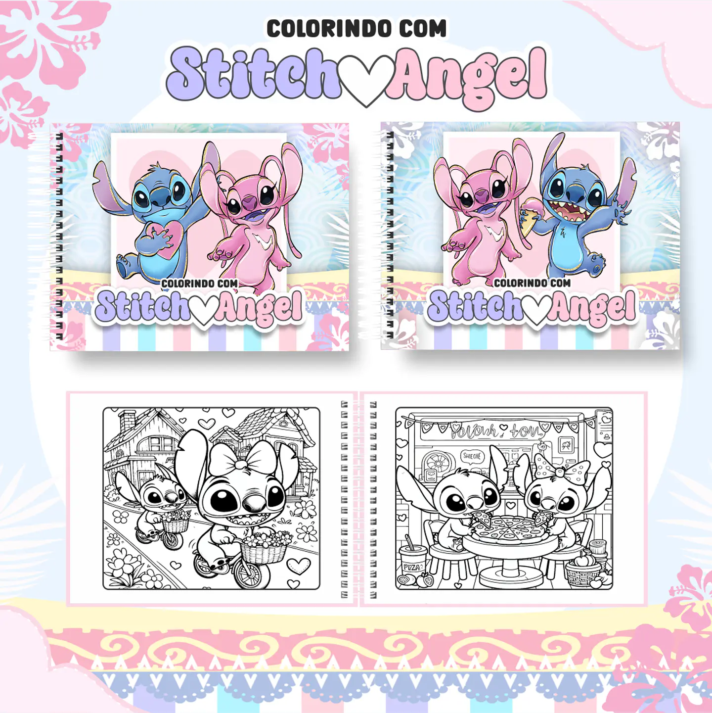 Arquivo livro de colorir Stitch e Angel - PAMELLA 1