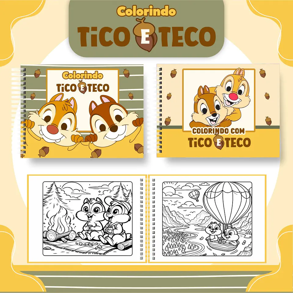 Arquivo livro de colorir Tico e Teco - PAMELLA 1