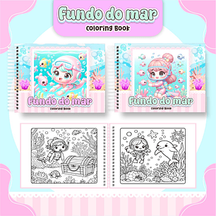 Arquivo livro de colorir Fundo do Mar menina - PAMELLA