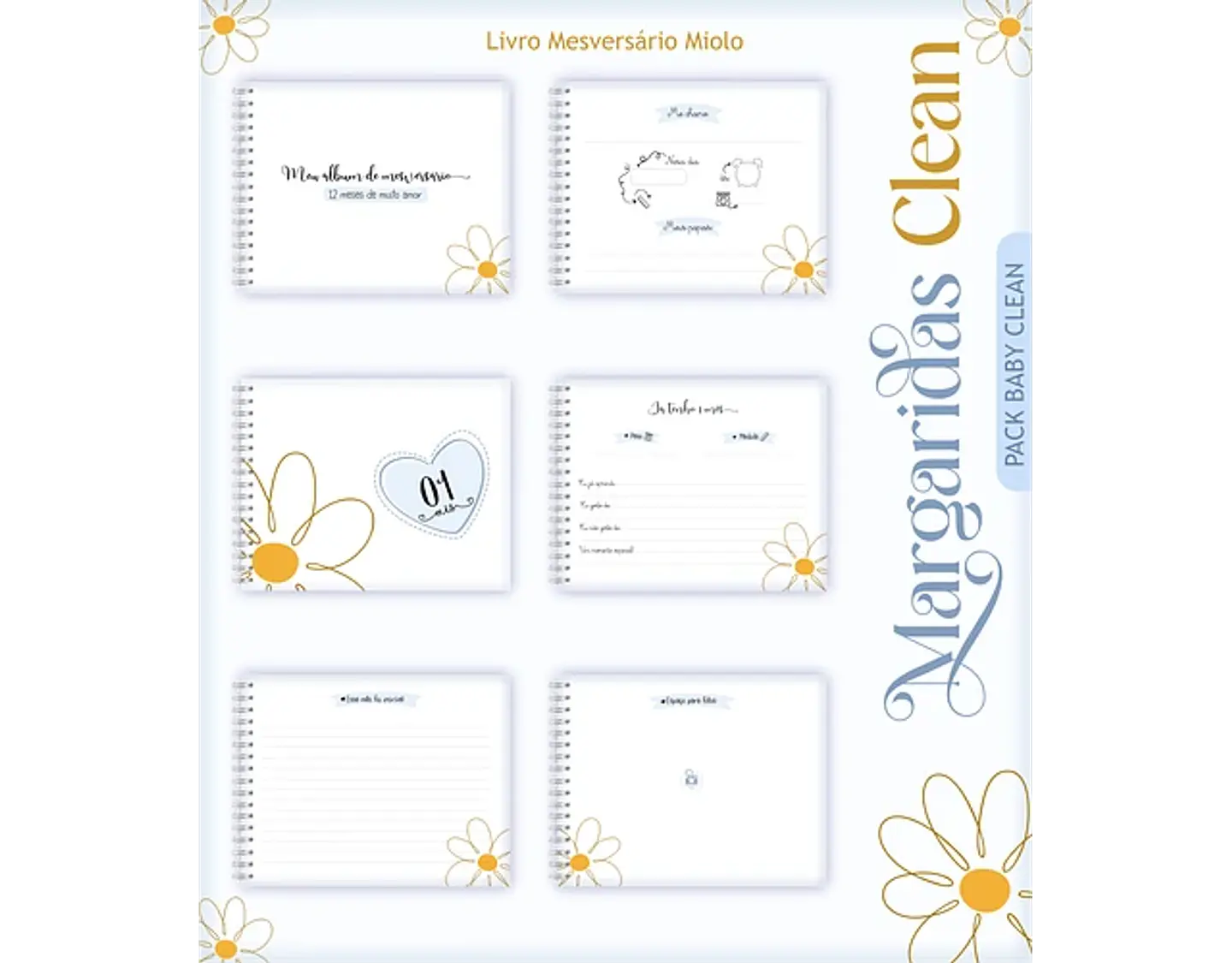 Arquivo encadernação baby Margaridas - LINA 14