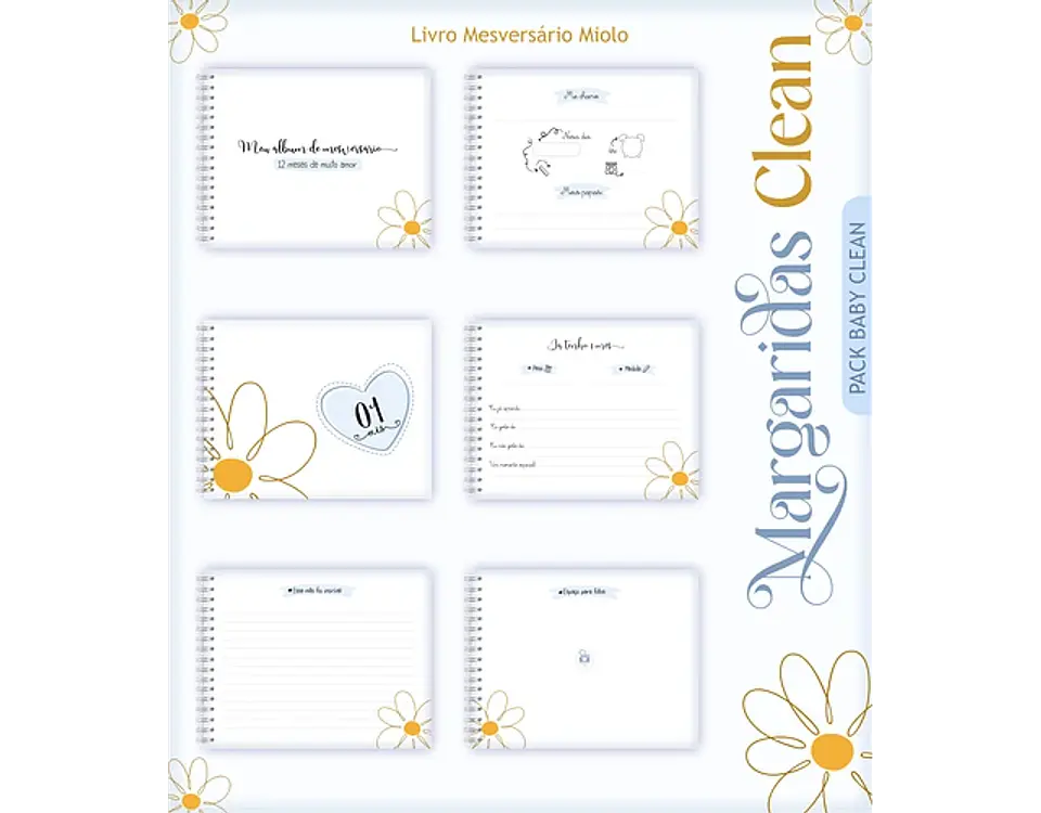 Arquivo encadernação baby Margaridas - LINA 14