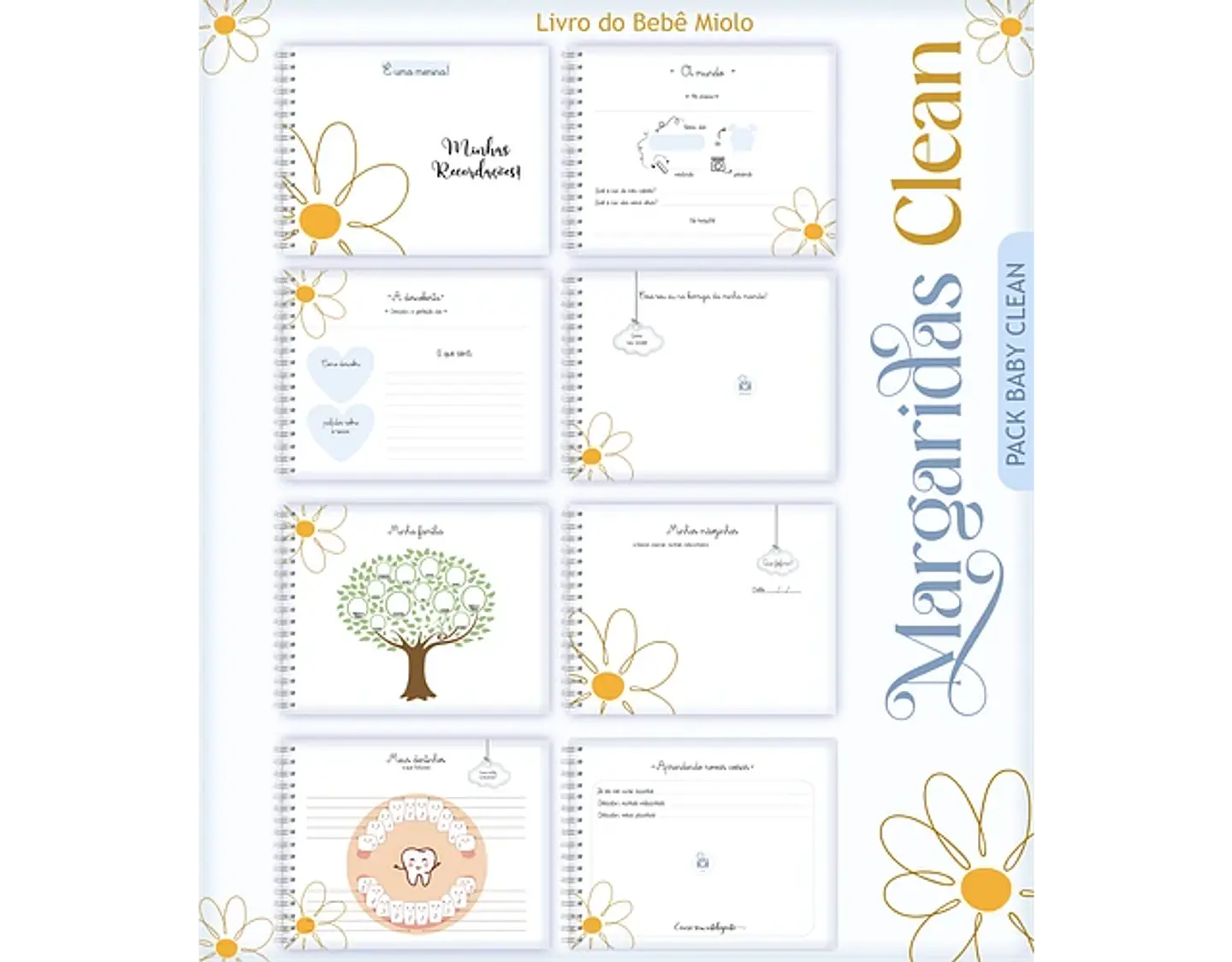 Arquivo encadernação baby Margaridas - LINA 16
