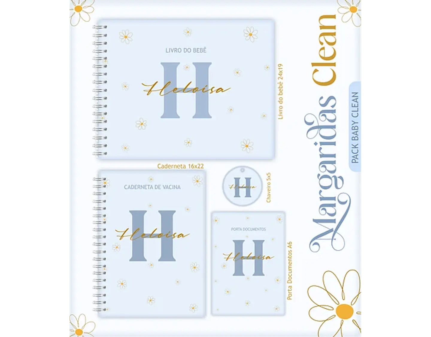 Arquivo encadernação baby Margaridas - LINA 19