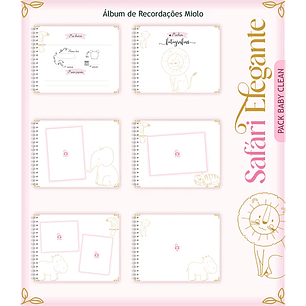 Arquivo Encadernação Baby Safari Rosa - Lina