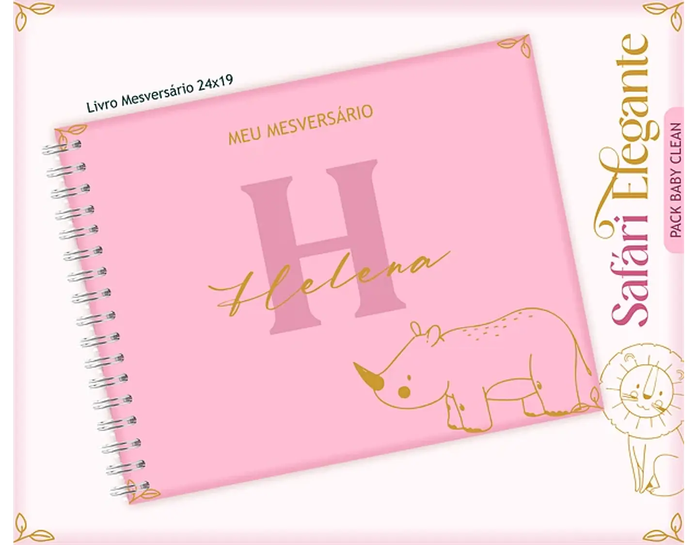 Arquivo Encadernação Baby Safari Rosa - Lina 4