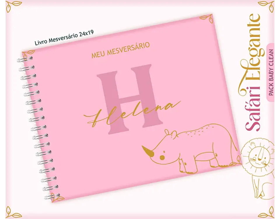 Arquivo Encadernação Baby Safari Rosa - Lina 4