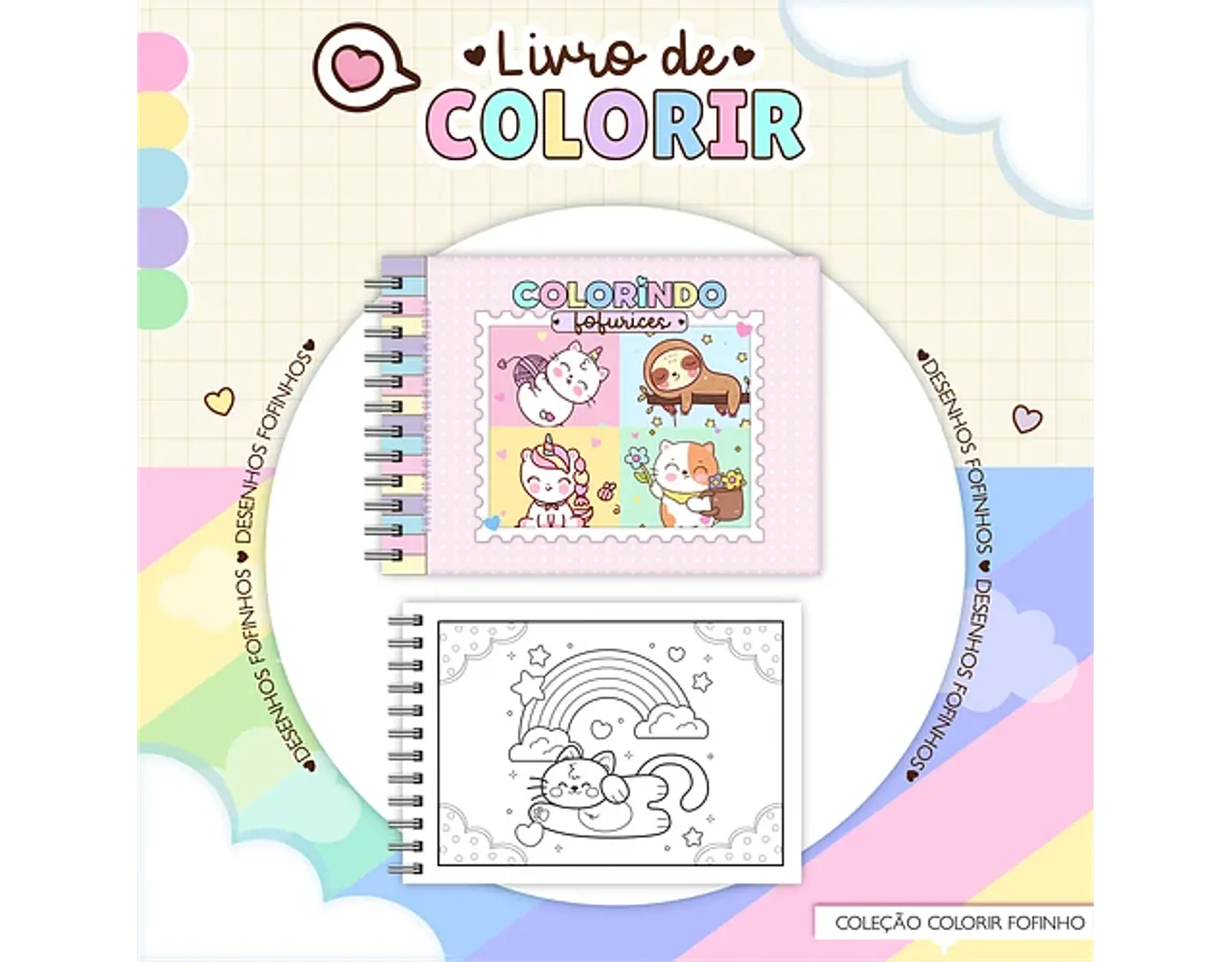 Arquivo caderno de colorir fofinho - LINA 7