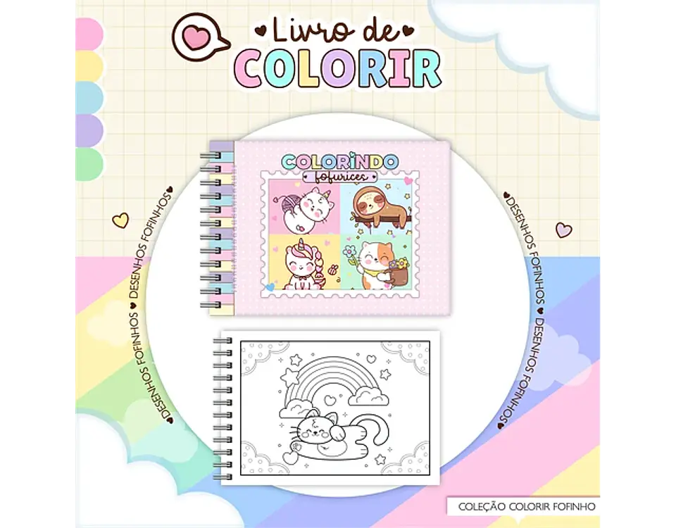 Arquivo caderno de colorir fofinho - LINA 7