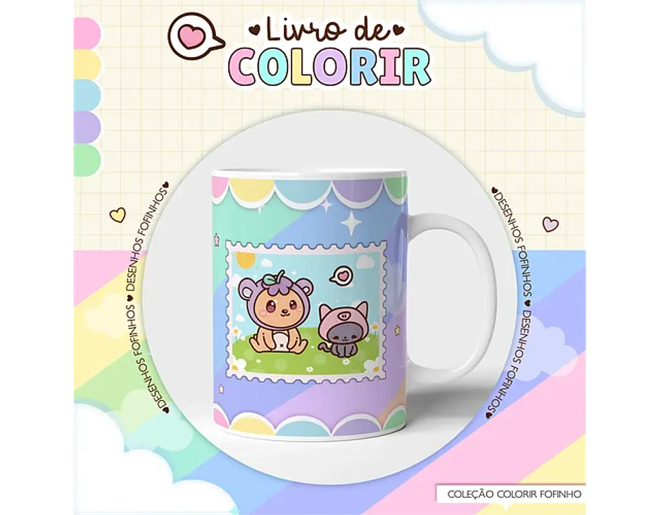 Arquivo caderno de colorir fofinho - LINA 10