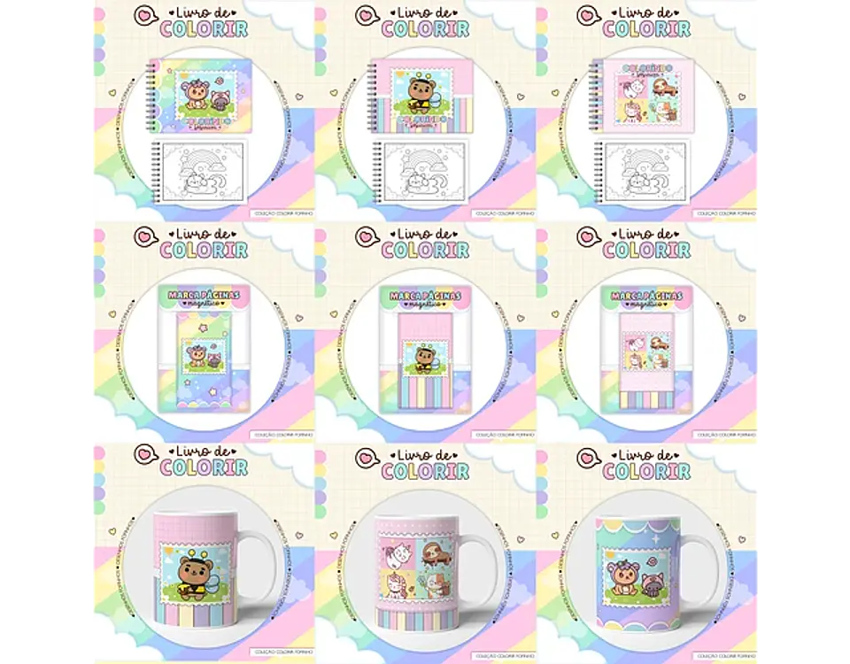 Arquivo caderno de colorir fofinho - LINA 1