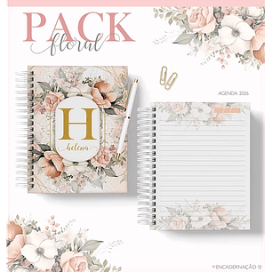 Arquivo encadernação pack floral 2 - LINA