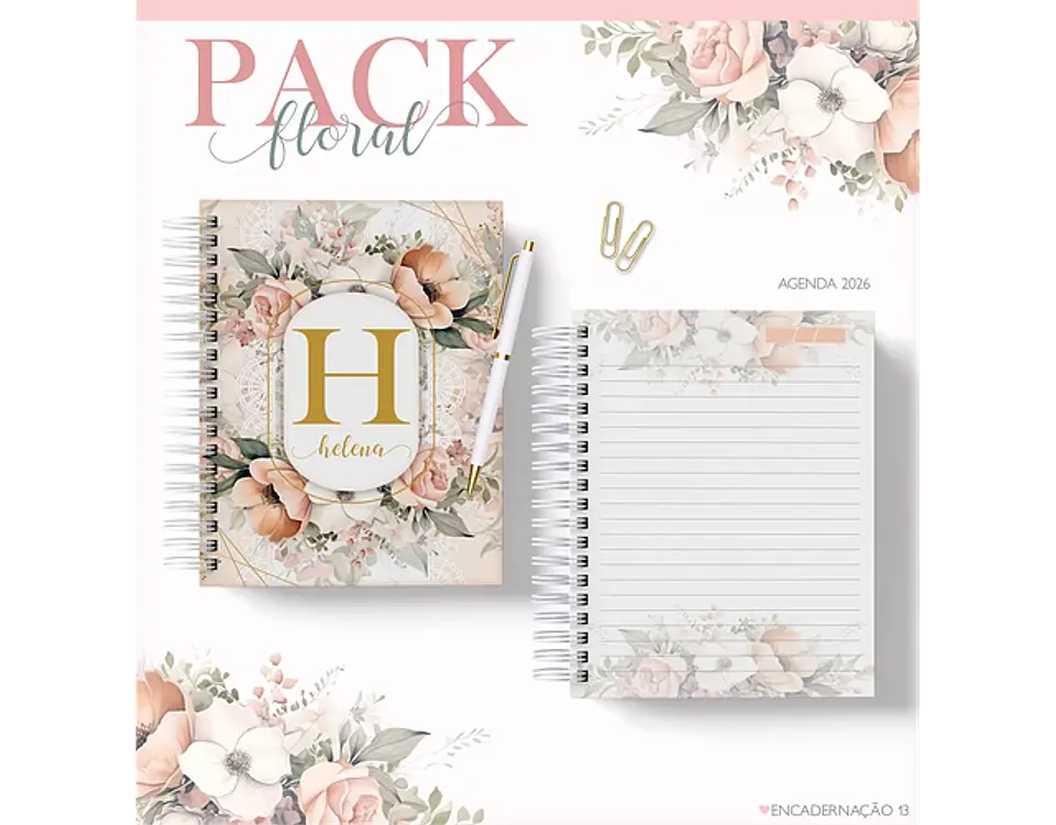 Arquivo encadernação pack floral 2 - LINA 2