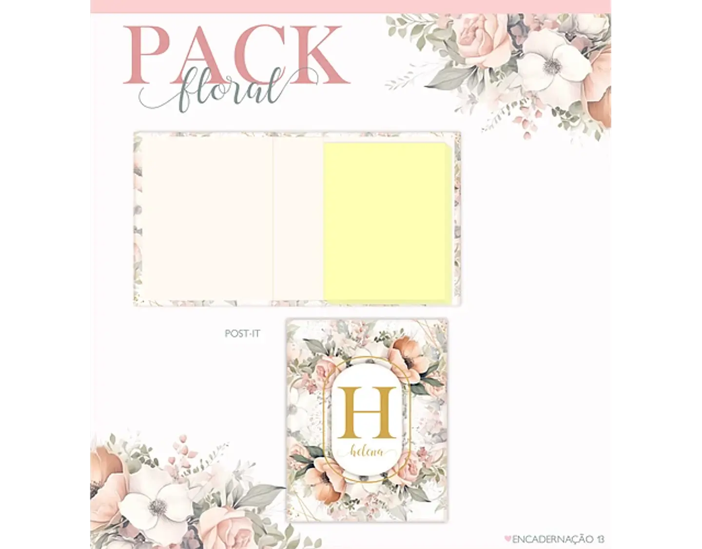 Arquivo encadernação pack floral 2 - LINA 3