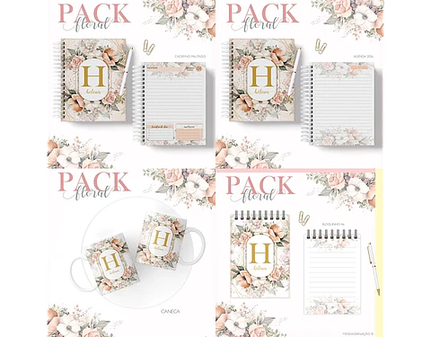 Arquivo encadernação pack floral 2 - LINA